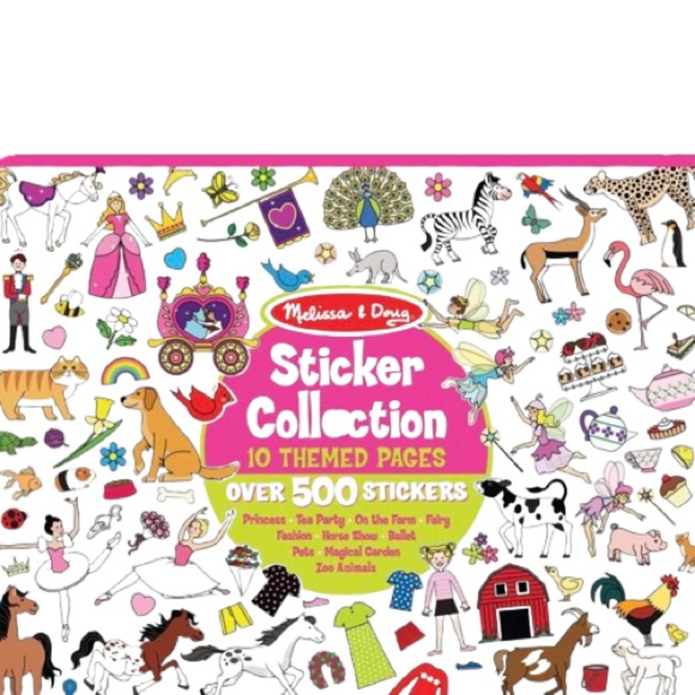 🆕- Melissa & Doug Sticker Princesses & Tea Party & Animals Book -500+ Stickers